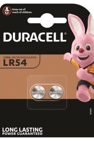 DURACELL - ALKALINE BUTTON BATTERY LR54 LR1130 AG10 1,5V 2 UNIT