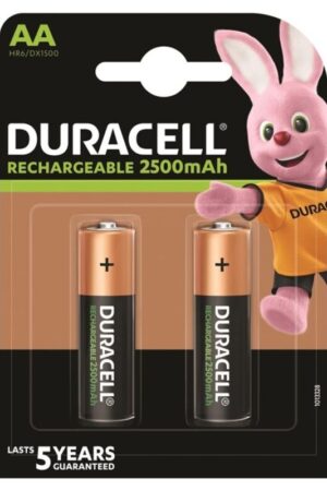 DURACELL - RECHARGEABLE BATTERY HR6 AA 2500mAh 2 UNIT