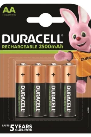DURACELL - RECHARGEABLE BATTERY HR6 AA 2500mAh 4 UNIT