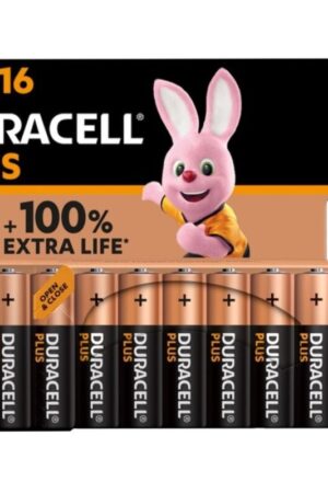 DURACELL - PLUS POWER 100 ALKALINE BATTERY AA LR6 16 UNIT