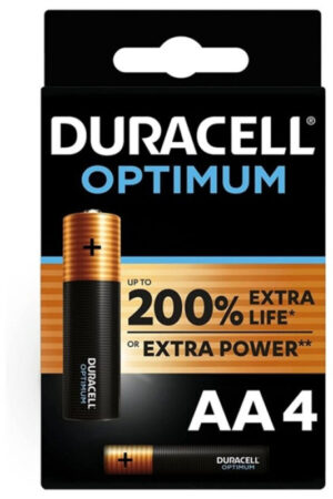 DURACELL - OPTIMUM 200 ALKALINE BATTERY AA LR6 4 UNIT