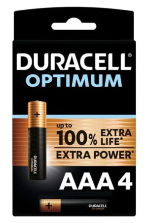 DURACELL - OPTIMUM 200 ALKALINE BATTERY AAA LR03 4 UNIT