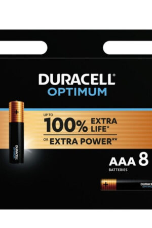 DURACELL - OPTIMUM ALKALINE BATTERY AAA LR03 8 UNIT