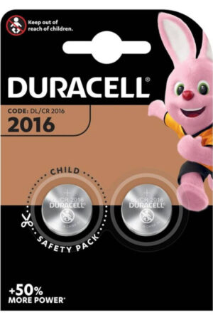 DURACELL - BUTTON BATTERY LITIO CR2016 3V 2 UNIT