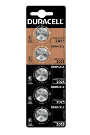 DURACELL - BUTTON BATTERY LITIO CR2025 3V 5 UNIT