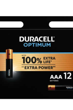 DURACELL - OPTIMUM 200 ALKALINE BATTERY AAA LR03 12 UNIT
