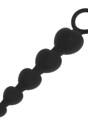 BLACK&SILVER - MILA ANAL CHAIN OF HEARTS 18 CM