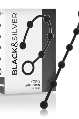 BLACK&SILVER - KORG ANAL ROSARY SILICONE INITIATION 21 CM