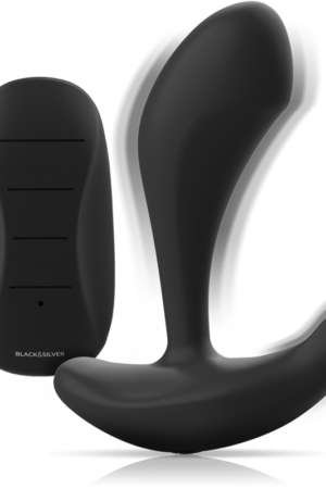 BLACK&SILVER - DWAYNE ANAL PLUG SILICONE REMOTE CONTROL