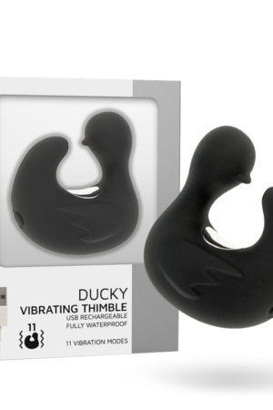 BLACK&SILVER - DEDAL PATO ESTIMULADOR DE SILICONA RECARGABLE DUCKYMANIA
