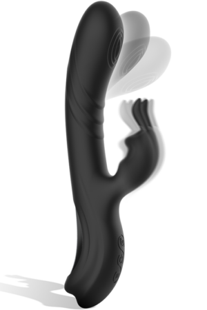 BLACK&SILVER - JAMIE RECHARGEABLE SILICONE RABBIT STIMULATOR BLACK