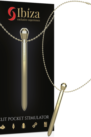 IBIZA - CLIT POCKET STIMULATOR NECKLACE USB CHARGER 12 VIBRATION MODES GOLDEN 12,2 X 1,5
