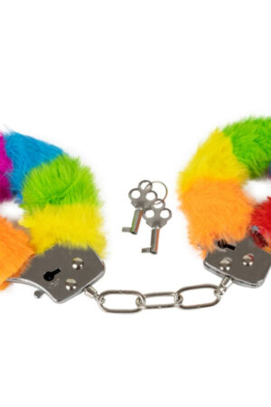 SPENCER & FLEETWOOD - RAINBOW LINED METAL HANDCUFFS