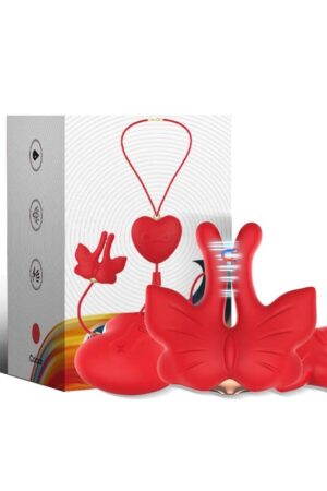ARMONY - MAGNETIC NIPPLE CLAMPS WITH VIBRATION BUTTERFLY SHAPE RED