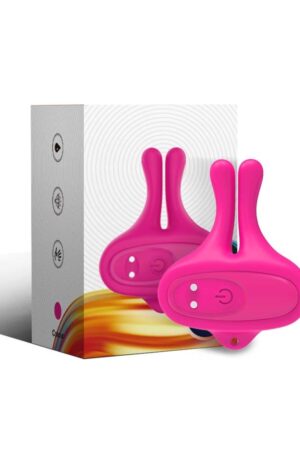 ARMONY - RABBIT SHAPE VIBRATION MAGNETIC NIPPLE CLAMPS PINK
