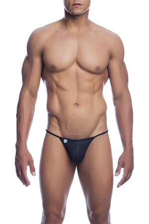 MOB - V-STRING DE MICROFIBRA NEGRA TALLA S/M