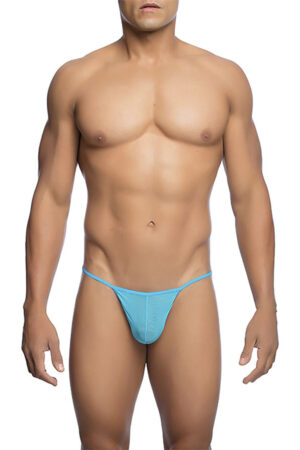 MOB - TANGA TRANSPARENTE CON FORMA DE T AQUA TALLA S/M