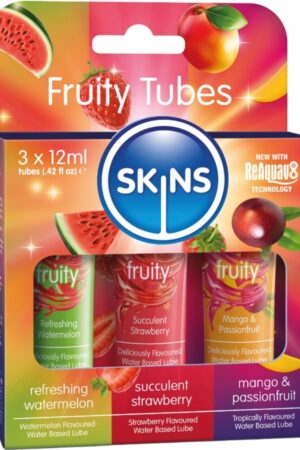 SKINS - FRUITY LUBES KIT WATERMELON, STRAWBERRY & MANGO LUBRICANTS 3 x 12 ML