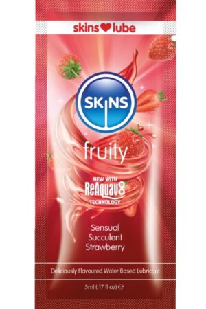SKINS - FRUITY WATER-BASED LUBRICANT STRAWBERRY SINGLE-DOSE 5 ML