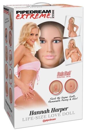 MUÑECA HINCHABLE TAMAÑO REAL CON CARA 3D, VAGINA Y ANO REALISTA + BOMBA
