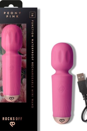 ROCKS-OFF - MINI RECHARGEABLE WAND 16 FUNCTIONS BLACK TULIP
