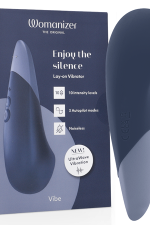 WOMANIZER - VIBE LAY-ON SILENT VIBRATOR DARK BLUE