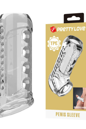 PRETTY LOVE - FUNDA PARA PENE TEXTURIZADA TRANSPARENTE