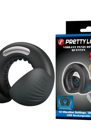 PRETTY LOVE - QUENTIN ANILLO PARA PENE CON ESTIMULADOR TESTICULAR