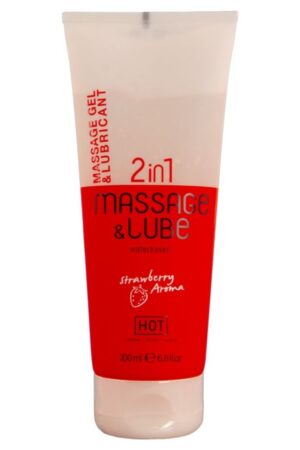HOT - MASSAGE & GLIDE GEL 2IN1 STRAWBERRY 200 ML