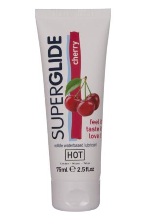 HOT - SUPERGLIDE EDIBLE LUBRICANT WATERBASED CHERRY 75 ML