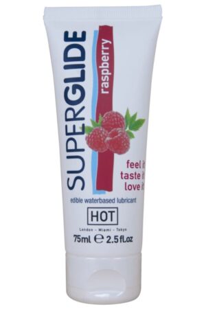 HOT - SUPERGLIDE EDIBLE LUBRICANT WATERBASED RASPBERRY 75 ML