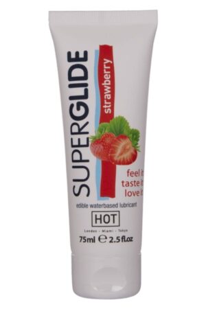 HOT - SUPERGLIDE EDIBLE LUBRICANT WATERBASED STRAWBERRY 75 ML