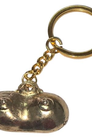 DIABLO PICANTE - LLAVERO METAL TETAS DORADO
