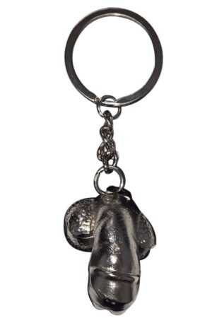 DIABLO PICANTE - LLAVERO METAL PENE ENCOGIDO PLATA