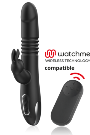 BLACK&SILVER - KENJI VIBRADOR RABBIT UP & DOWN + MANDO CONTROL REMOTO WATCHME