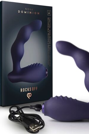 ROCKS-OFF - NOVA DOMINION RECHARGEABLE PROSTATE & PERINEUM MASSAGER 16 FUNCTION BLUE