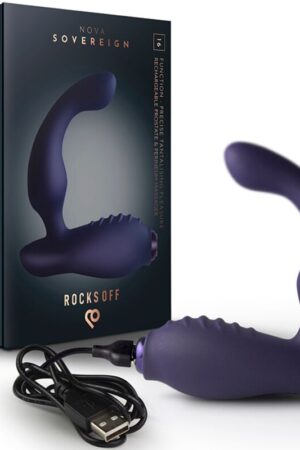 ROCKS-OFF - NOVA SOVEREIGN RECHARGEABLE PROSTATE & PERINEUM MASSAGER 16 FUNCTION BLUE
