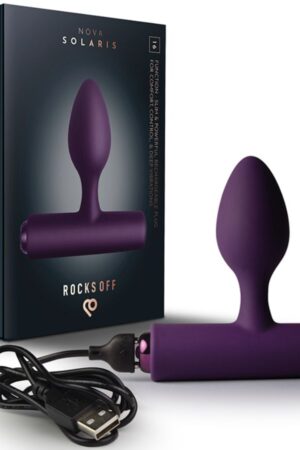 ROCKS-OFF - NOVA SOLARIS PLUG ANAL FINO RECARGABLE 16 FUNCIONES NEGRO