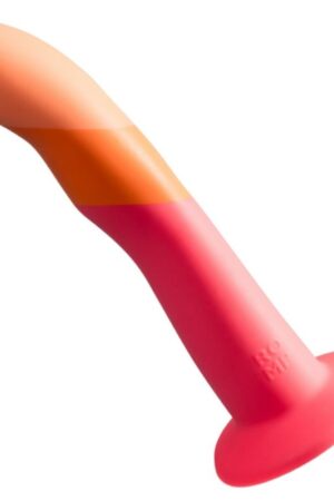 ROMP - DIZI SILICONE DILDO WITH SUCTION CUP TRICOLOR 18 CM