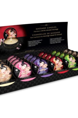 SHUNGA - MINI CARESS BY CANDLELIGHT DISPLAY MASSAGE CANDLES 24 UNITS