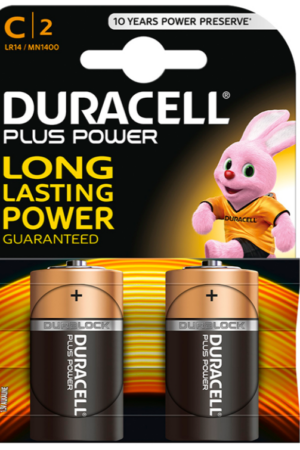 DURACELL - PLUS POWER BATTERY C LR14 2 UNITS