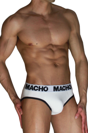 MACHO - MCH006 SLIP CLÁSICO BLANCO + NEGRO S