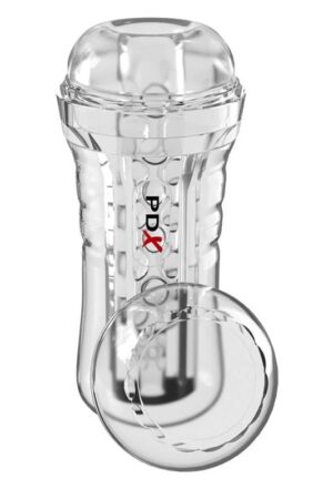 PDX ELITE - MASTURBADOR TRANSPARENTE VIEWTUBE PLUS SEE-THRU EZ-GRIP 21 CM