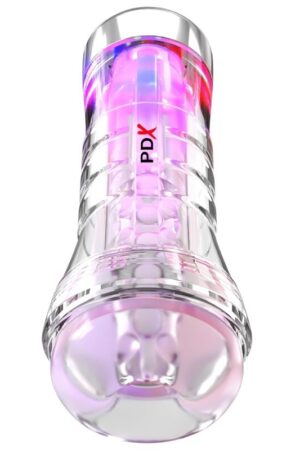 PDX ELITE - MASTURBADOR TRANSPARENTE VIEWTUBE XXL LED STROKER 27.3 CM