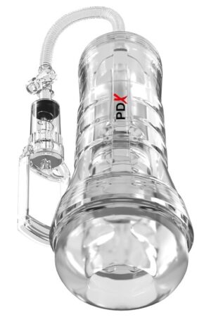PDX ELITE - MASTURBADOR TRANSPARENTE VIEWTUBE VAC XXL CON BOMBA DE SUCCIÓN 27.3 CM