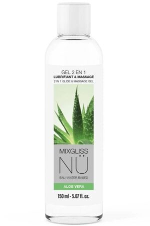 MIXGLISS - GEL NÜ 2 EN 1 LUBRICANTE BASE AGUA Y MASAJE NURU ALOE VERA 150 ML