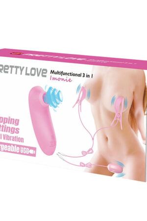 PRETTY LOVE - IMONIE SET MULTIFUNCIONAL 3 EN 1 CON SUCCIONADOR, PEZONES Y CLÍTORIS