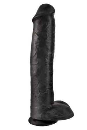 KING COCK - DILDO REALISTA CON TESTÍCULOS 38 CM COLOR NEGRO