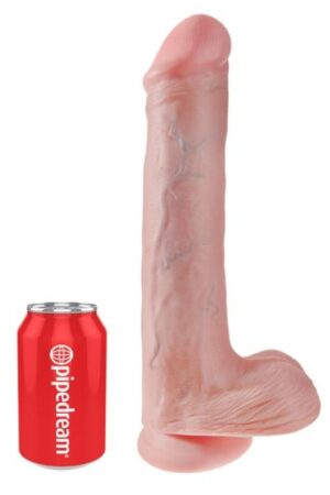 KING COCK - DILDO REALISTA CON TESTÍCULOS Y VENTOSA 38 CM COLOR NATURAL