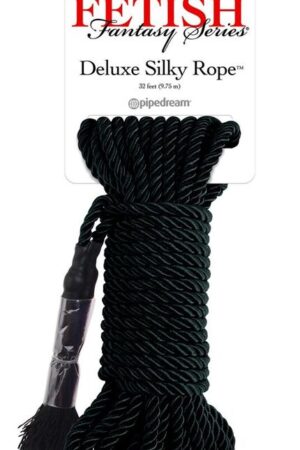 FETISH FANTASY SERIES - BLACK DELUXE SILK ROPE 9.75 M